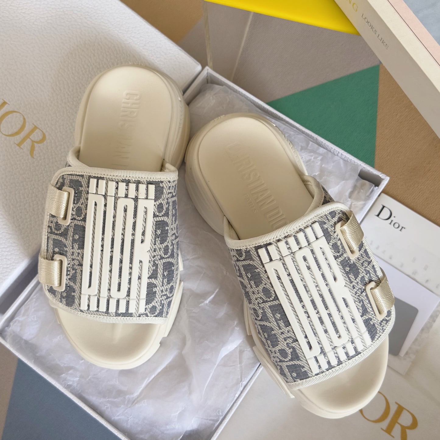 Dior D-Wander Slide White