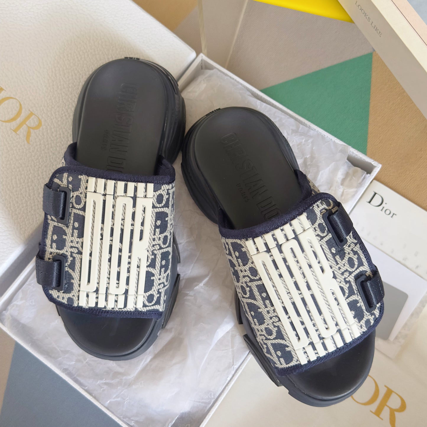 Dior D-Wander Slide Navy