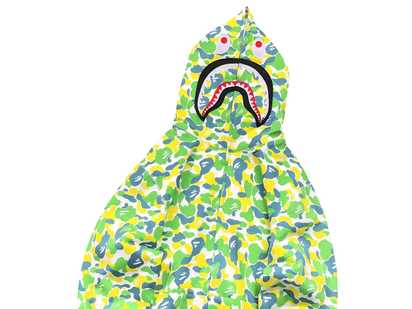 BAPE ABC Camo Shark Full Zip Hoodie - (LEMON GREEN)