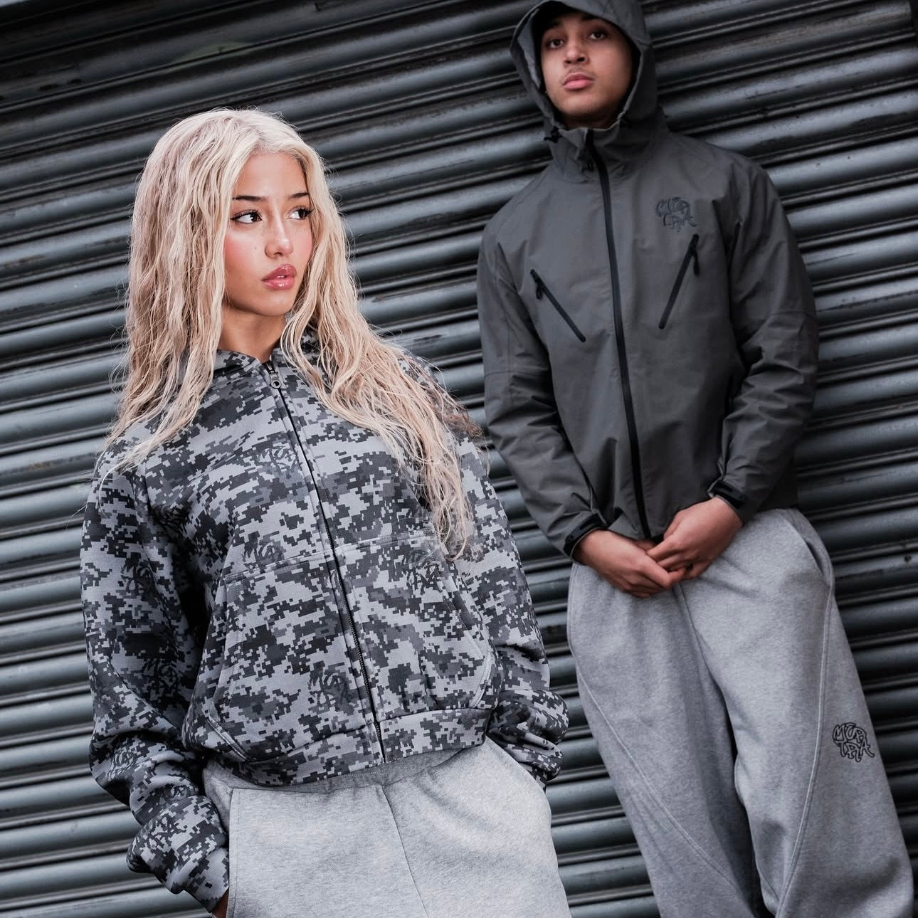 Mertra Monogram Shell Jacket - (SLATE)