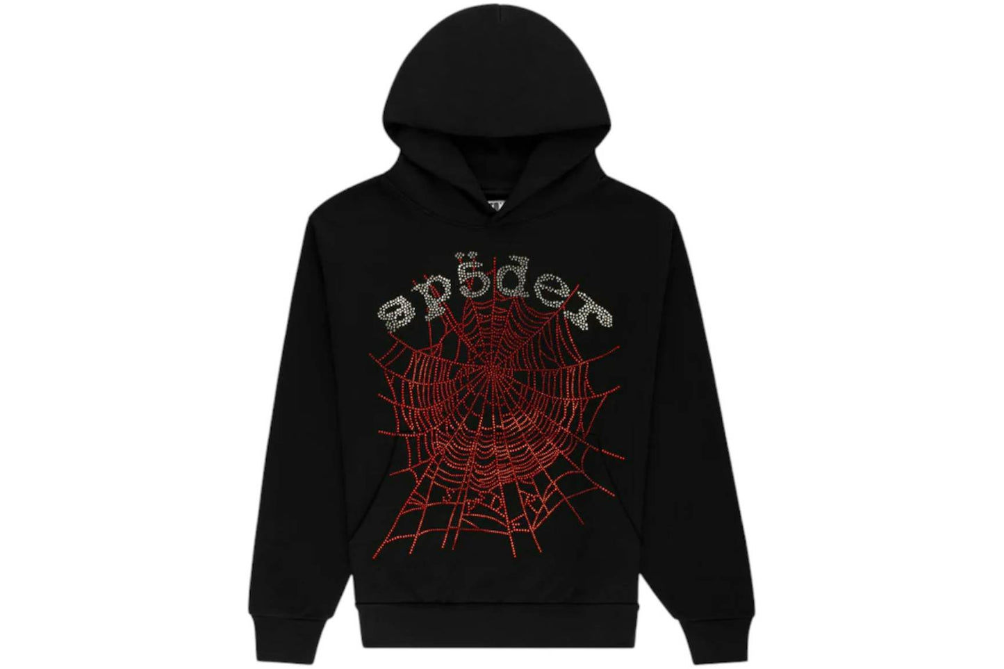 Sp5der OG Rhinestone Hoodie - (BLACK)