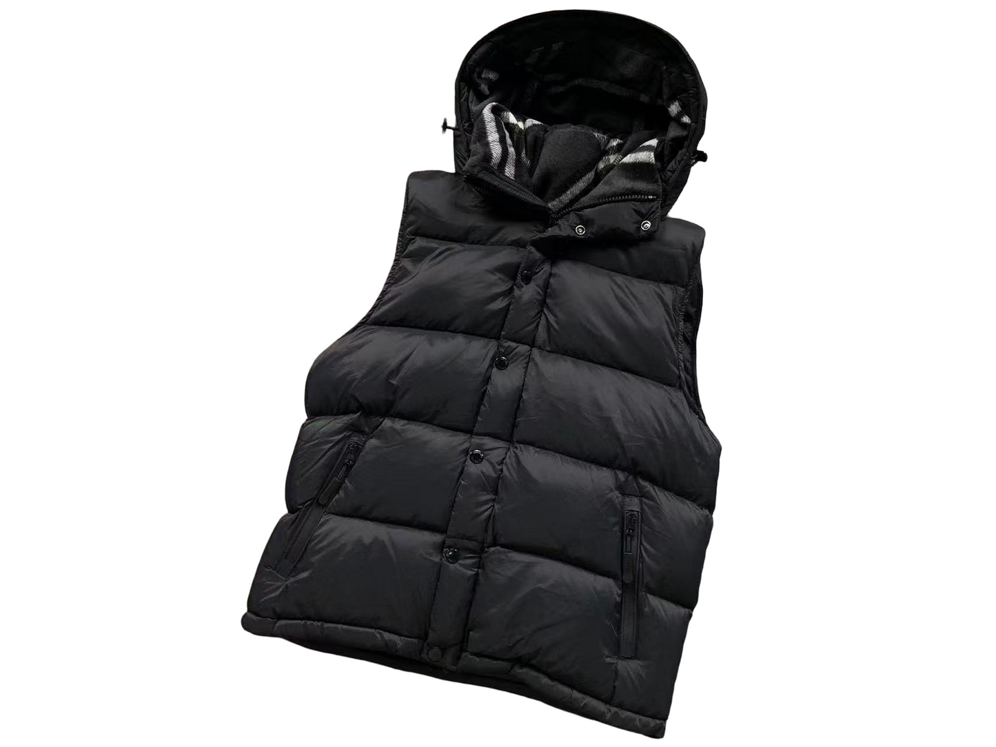 Burberry Detachable Hooded Puffer Jacket - (BLACK)