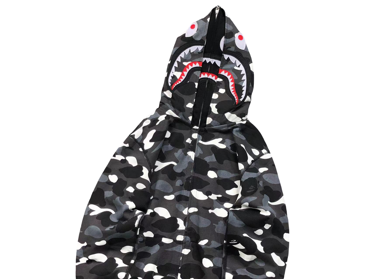 BAPE Space Camo Shark Full Zip Hoodie - (BLACK)