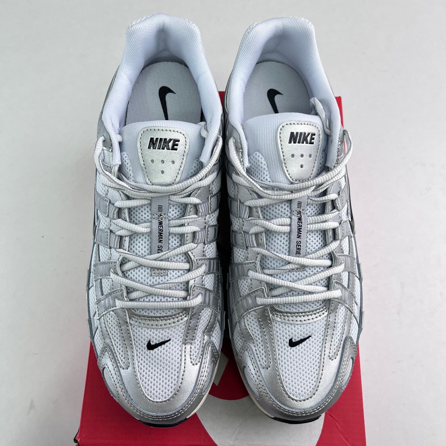 Nike P-6000 White Black Metallic Silver