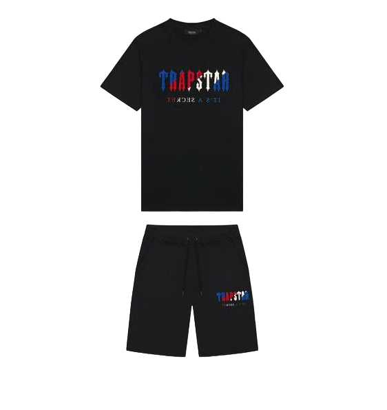 Trapstar Chenille Decoded Short Set - (BLACK REVOLUTION)