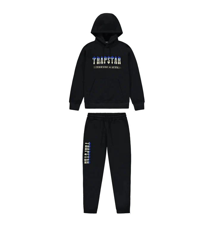 Trapstar Chenille Decoded 2.0 Hoodie Tracksuit - (BLACK/ICE EDITION)