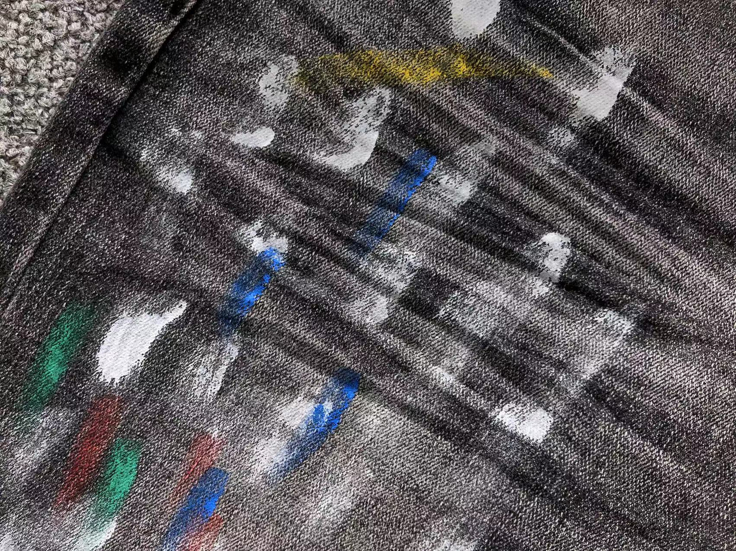 AMIRI Multi Paint Splatter Jeans - (LIGHT BLACK)