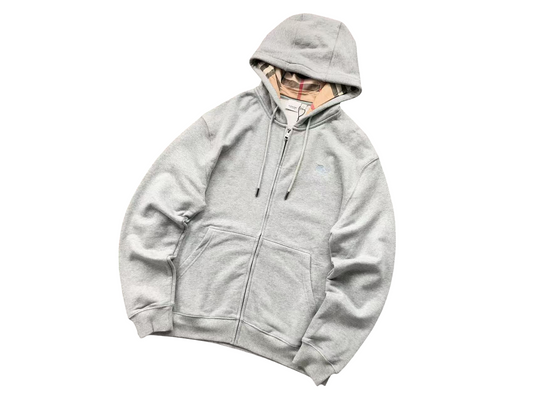 Burberry Vintage Zip Hoodie - (GREY)