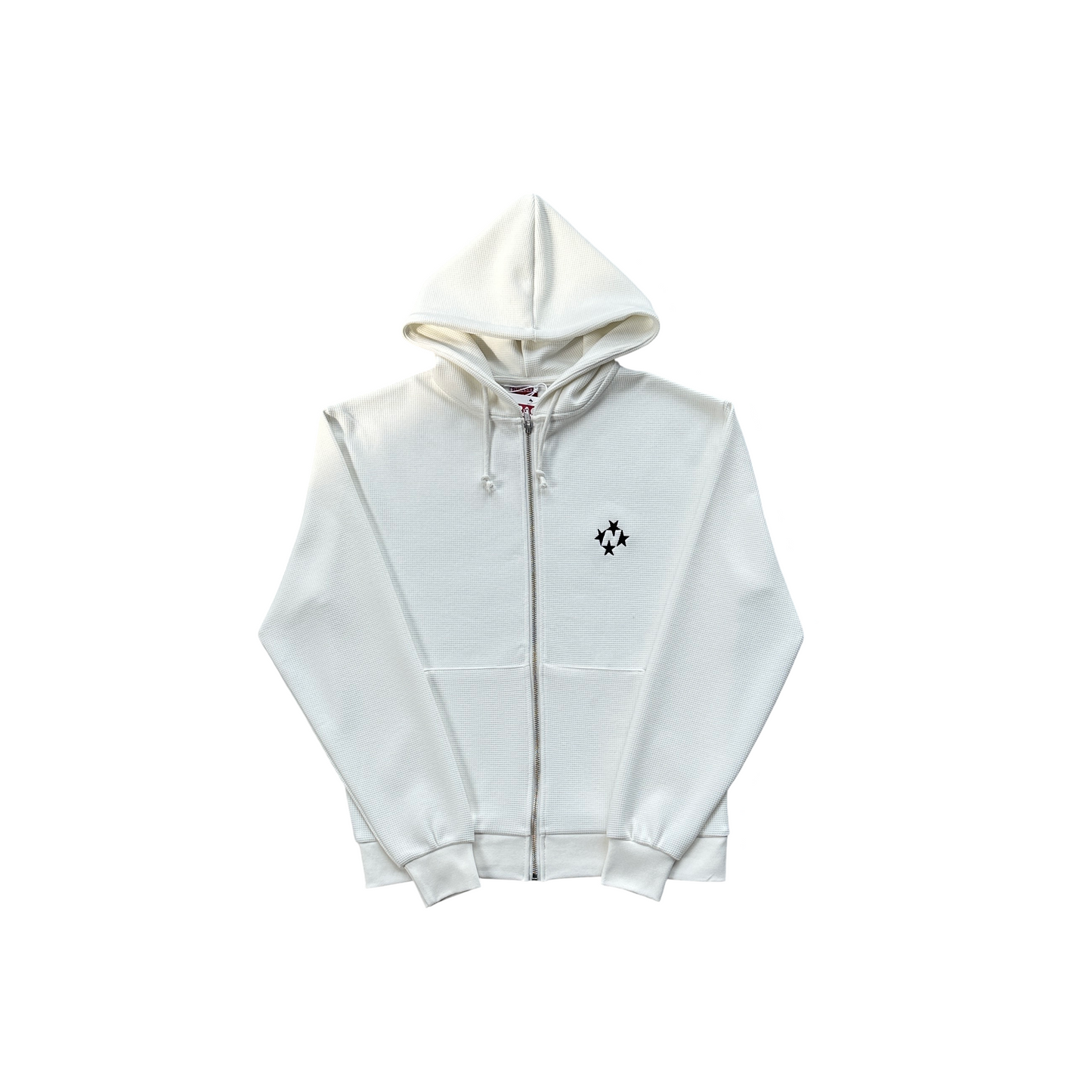 99Based Logo Waffle Zip Hoodie - (WHITE)