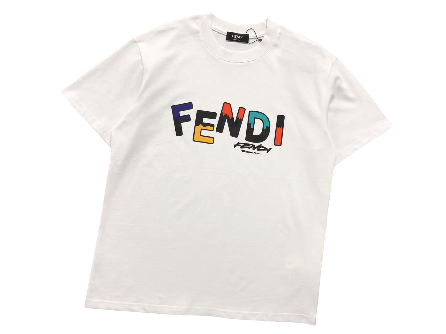 Fendi Multi Color Tee - (WHITE)