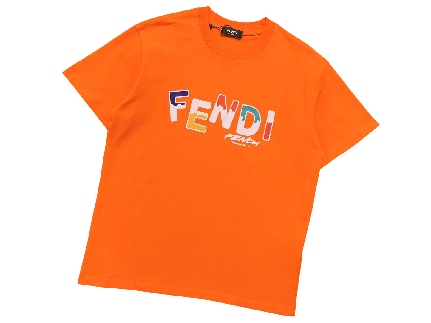 Fendi Multi Color Tee - (ORANGE)