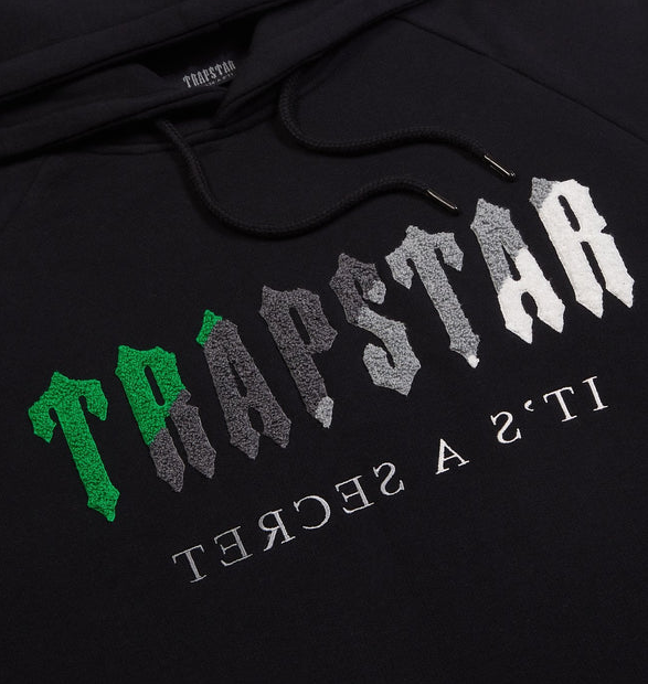 Trapstar Chenille Decoded Hoodie Tracksuit - (BLACK/GREEN)
