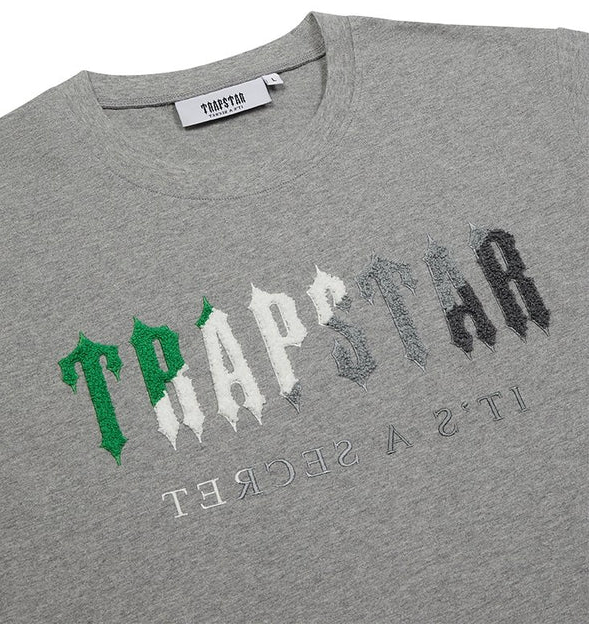 Trapstar Chenille Decoded Short Set - (GREY/GREEN)