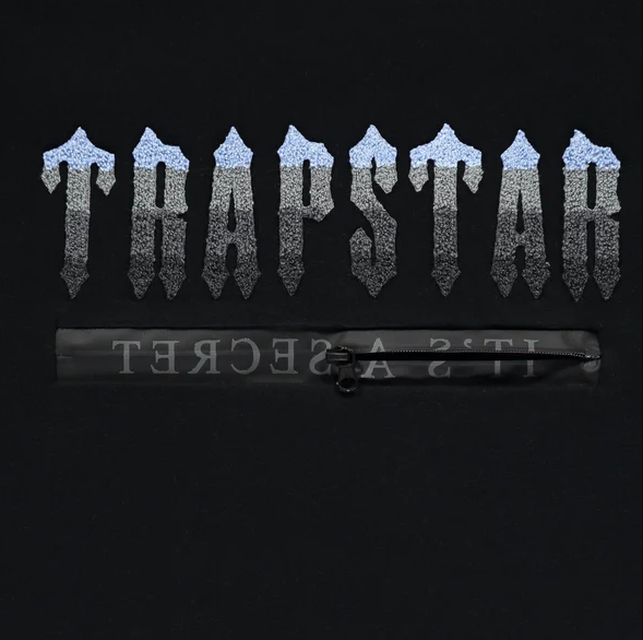 Trapstar Chenille Decoded 2.0 Hoodie Tracksuit - (BLACK/ICE BLUE)