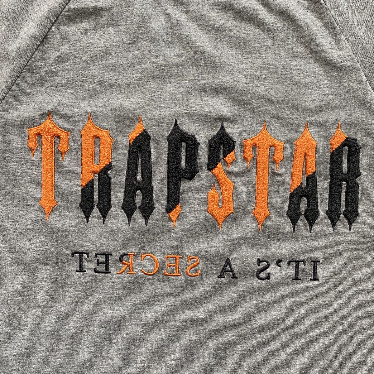 Trapstar Chenille Decoded Short Set - (GREY/ORANGE)