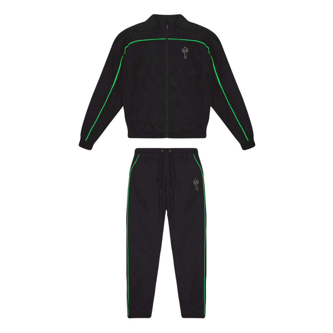 Trapstar Irongate T Shellsuit - (BLACK/GREEN)