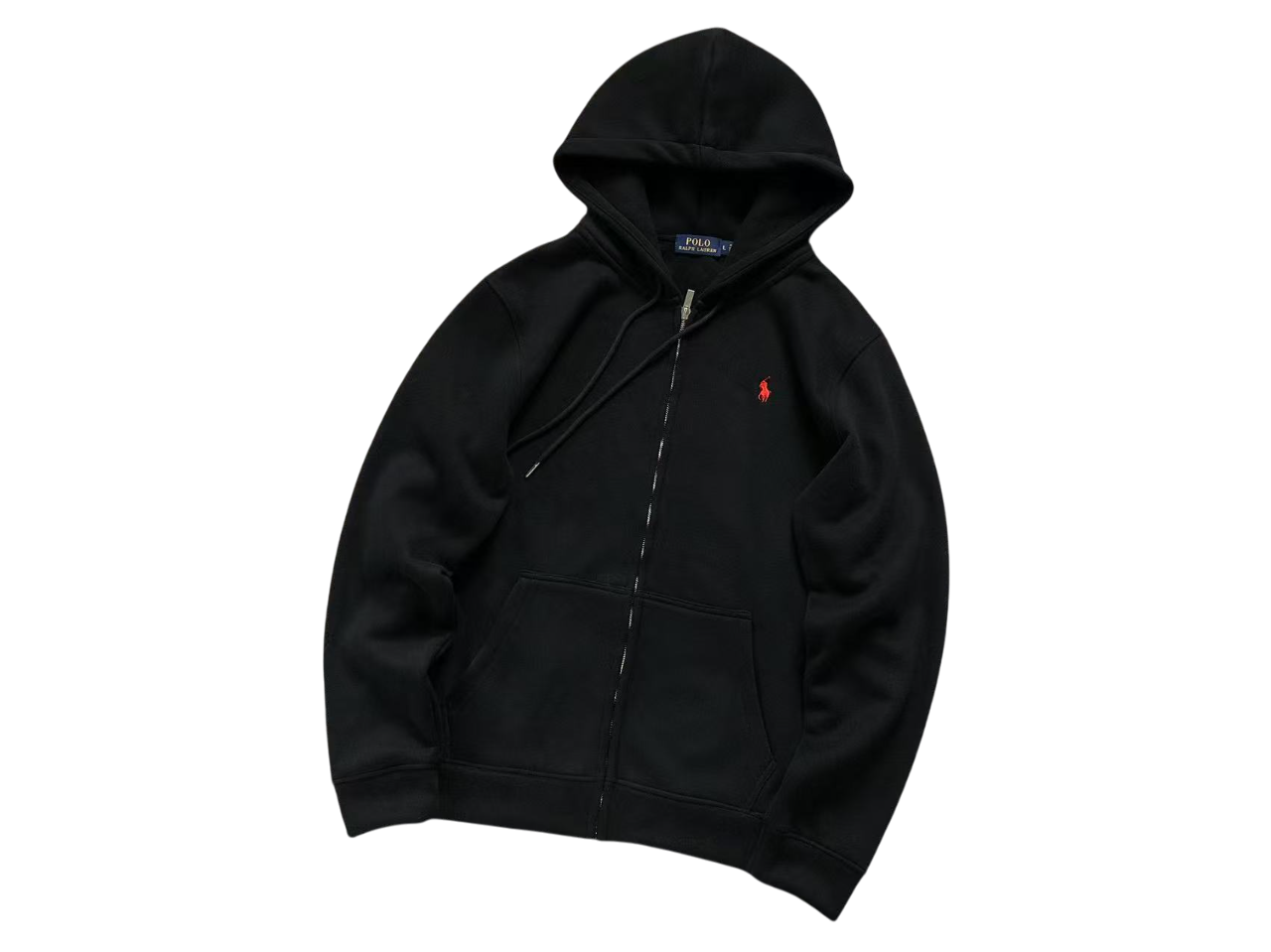 Ralph Lauren Classic Zip Hoodie - (BLACK/RED)
