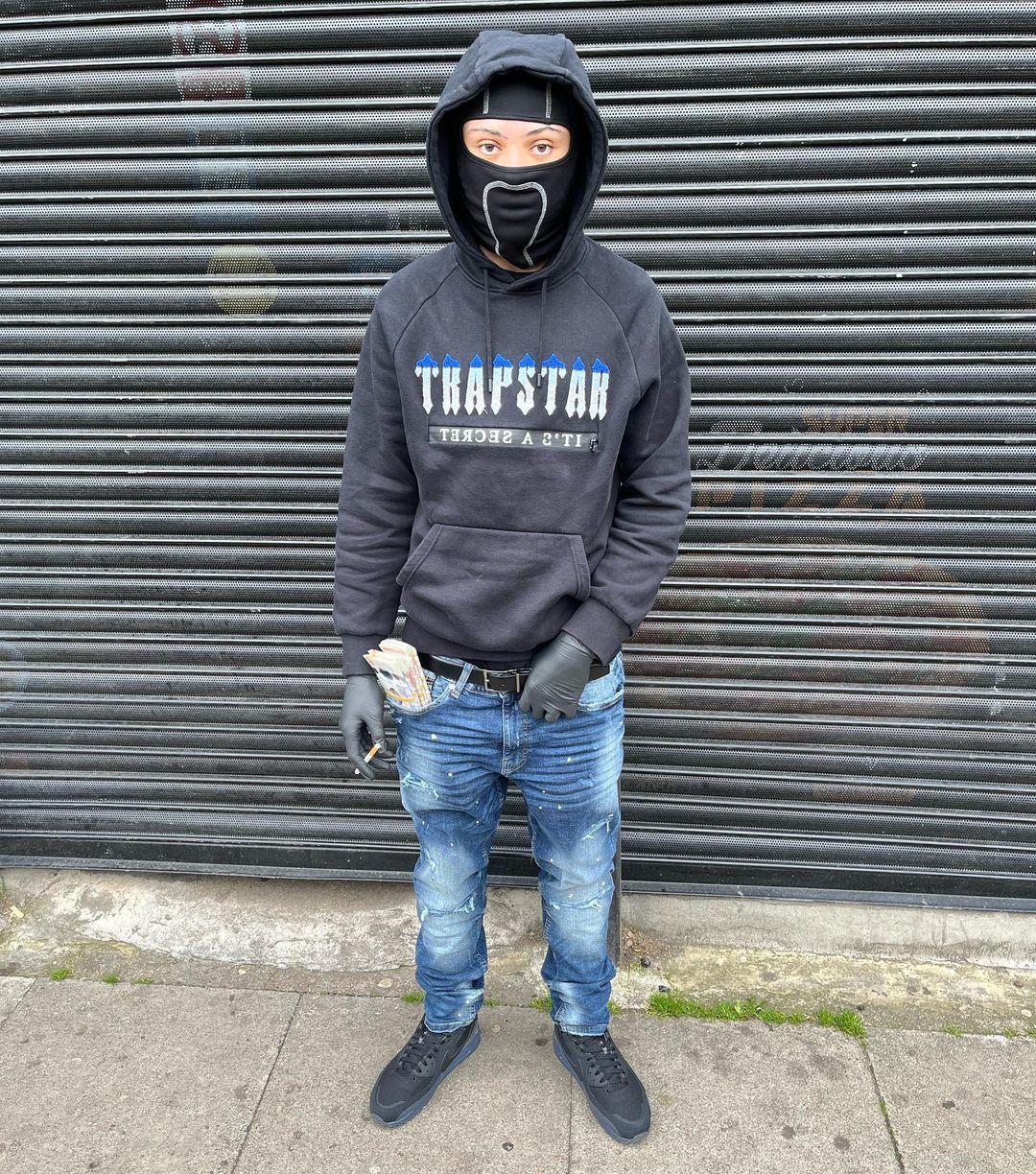 Trapstar Chenille Decoded 2.0 Hoodie Tracksuit - (BLACK/ICE EDITION)