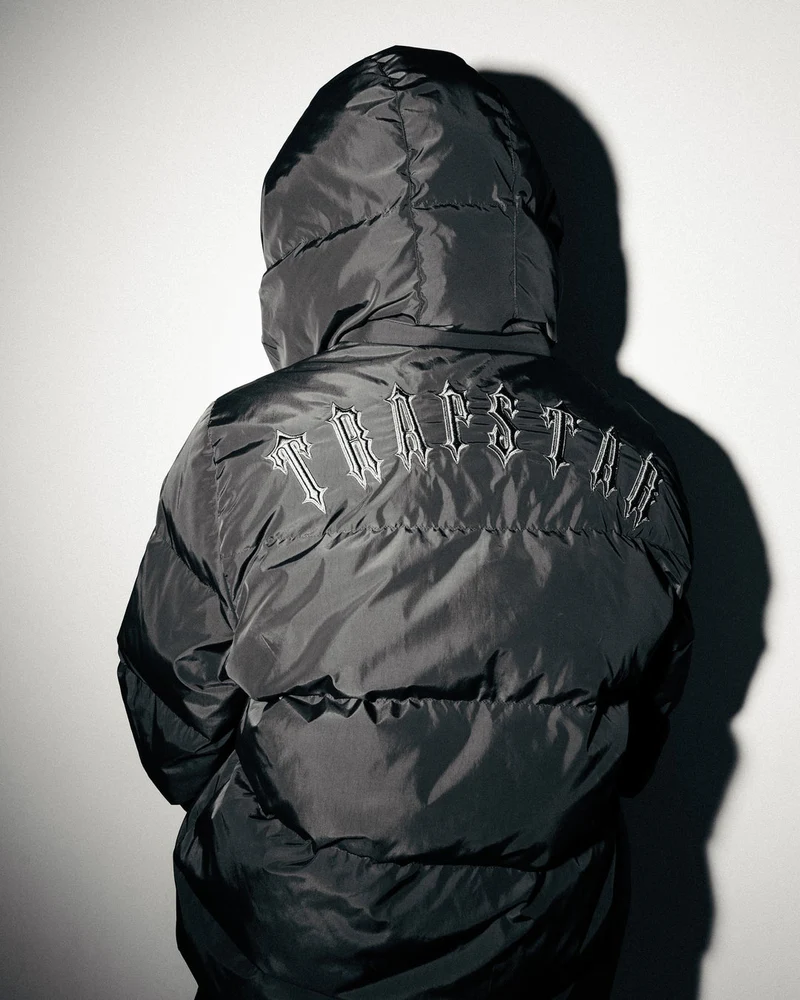 Trapstar Irongate Detachable Hooded Puffer Jacket - (STONE GREY)