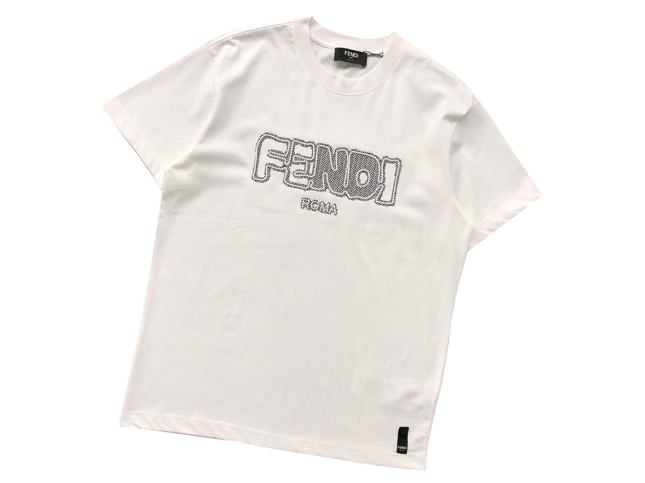 Fendi Mesh Logo Tee - (WHITE)