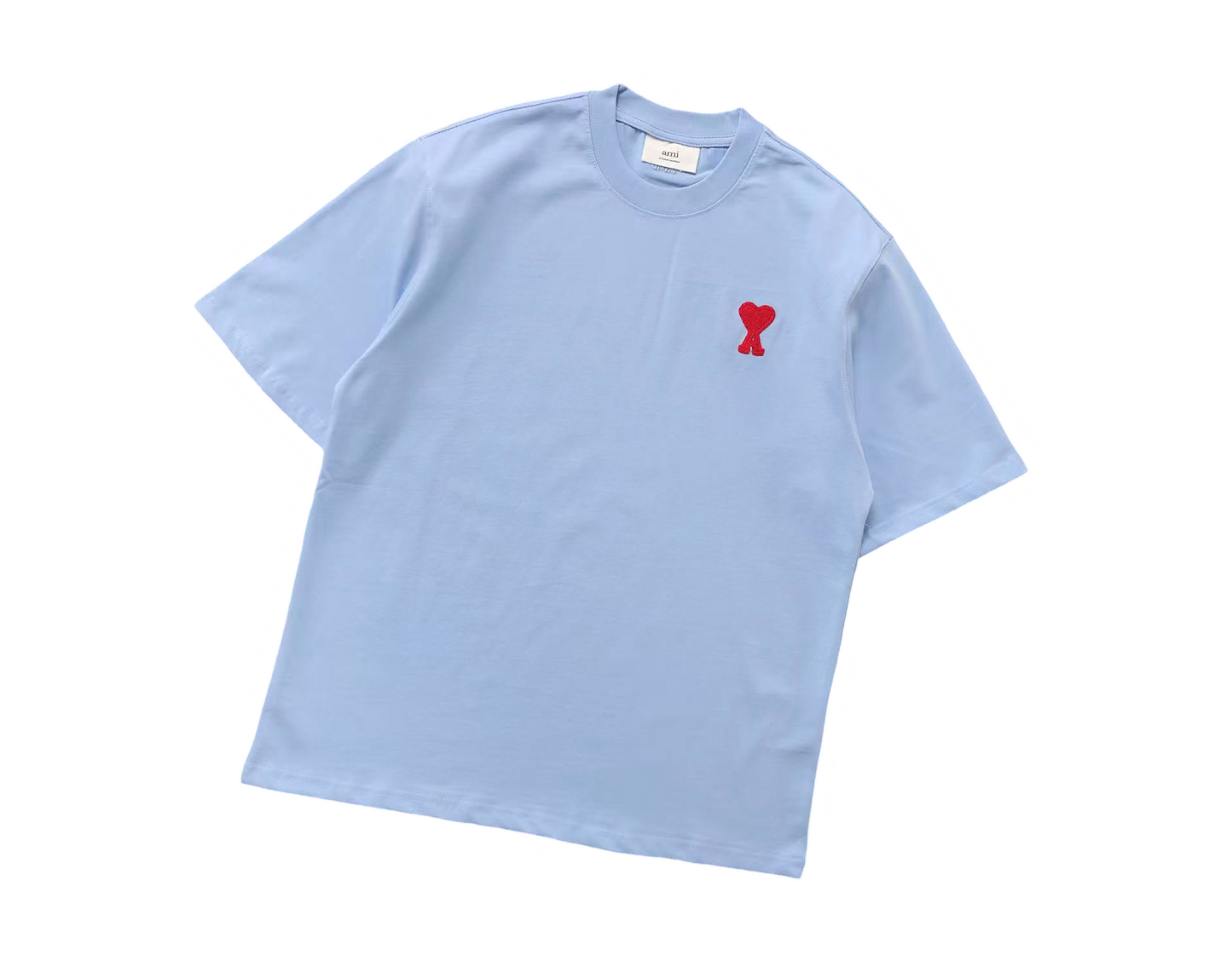 AMI Paris Signature Red Tee - (BLUE)