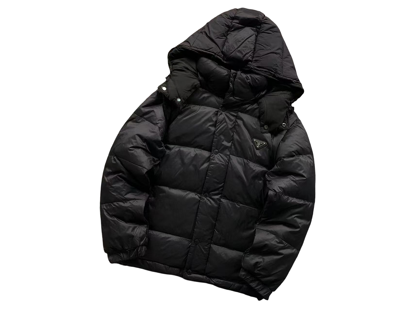 Prada Nylon Detachable Down Jacket - (BLACK)
