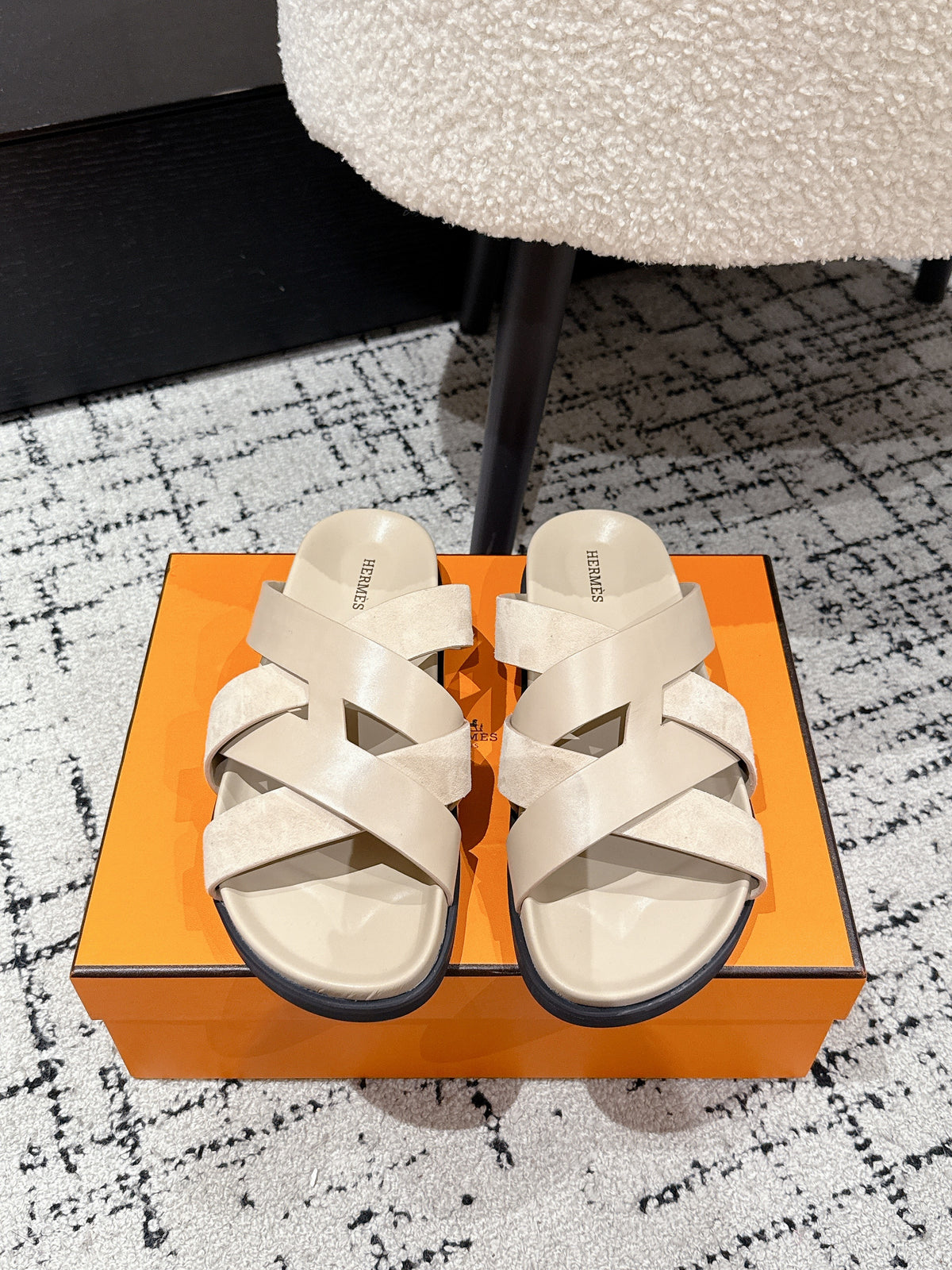 Hermes Kazimir Slide Ivory