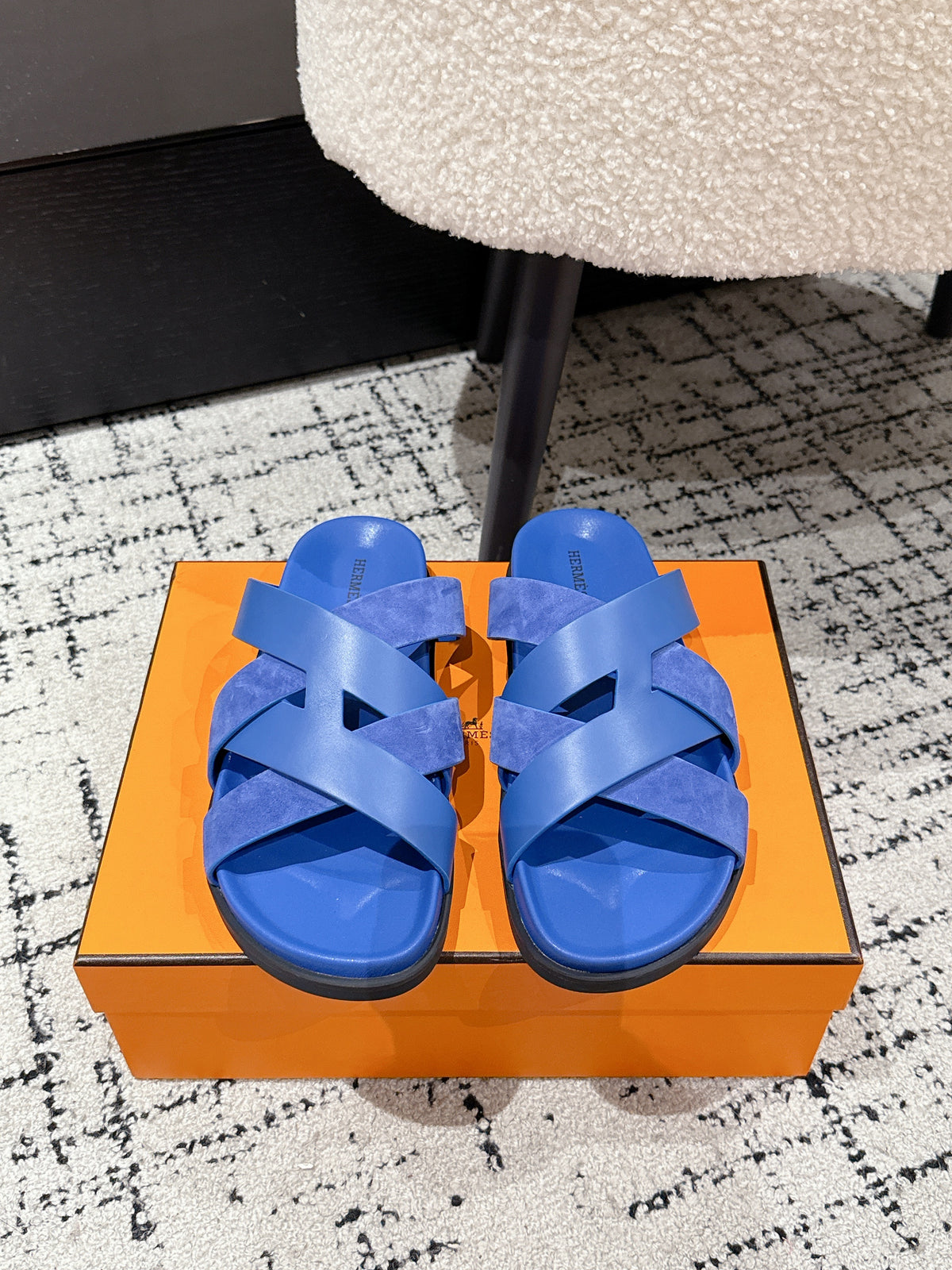 Hermes Kazimir Slide Sea Blue