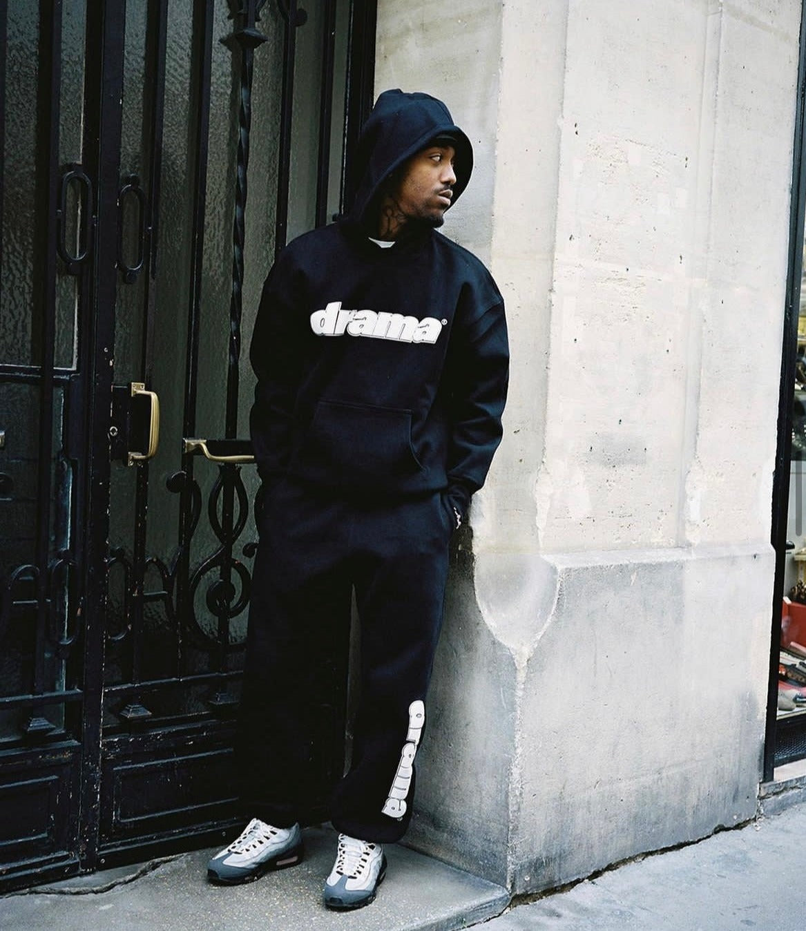 Drama Call Foam Hoodie - (BLACK/WHITE)