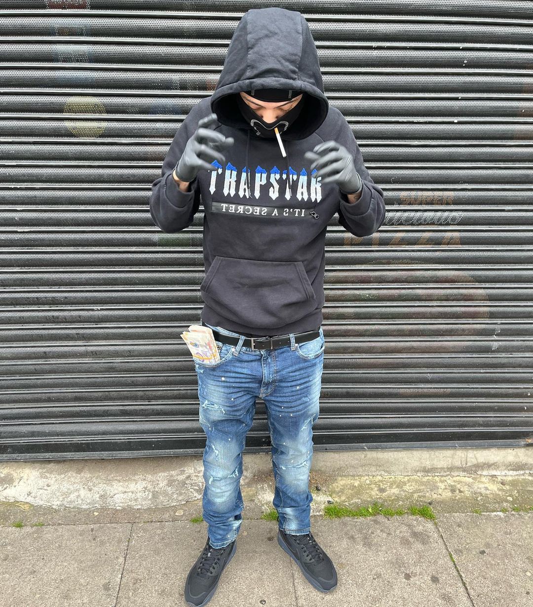 Trapstar Chenille Decoded 2.0 Hoodie Tracksuit - (BLACK/ICE EDITION)