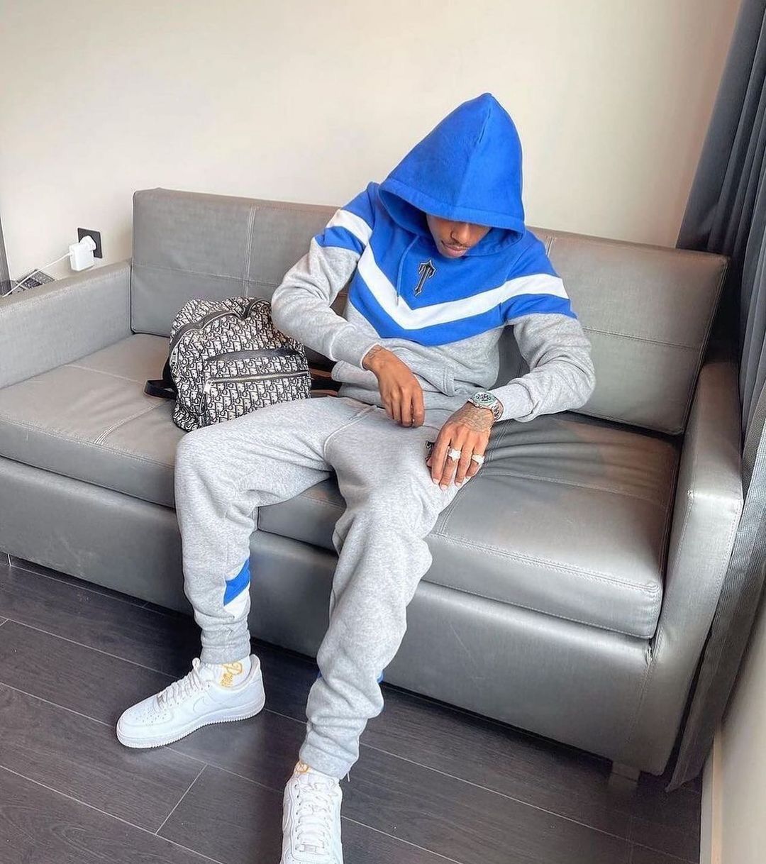 Trapstar V Stripe Tracksuit - (BLACK/BLUE/GREY)