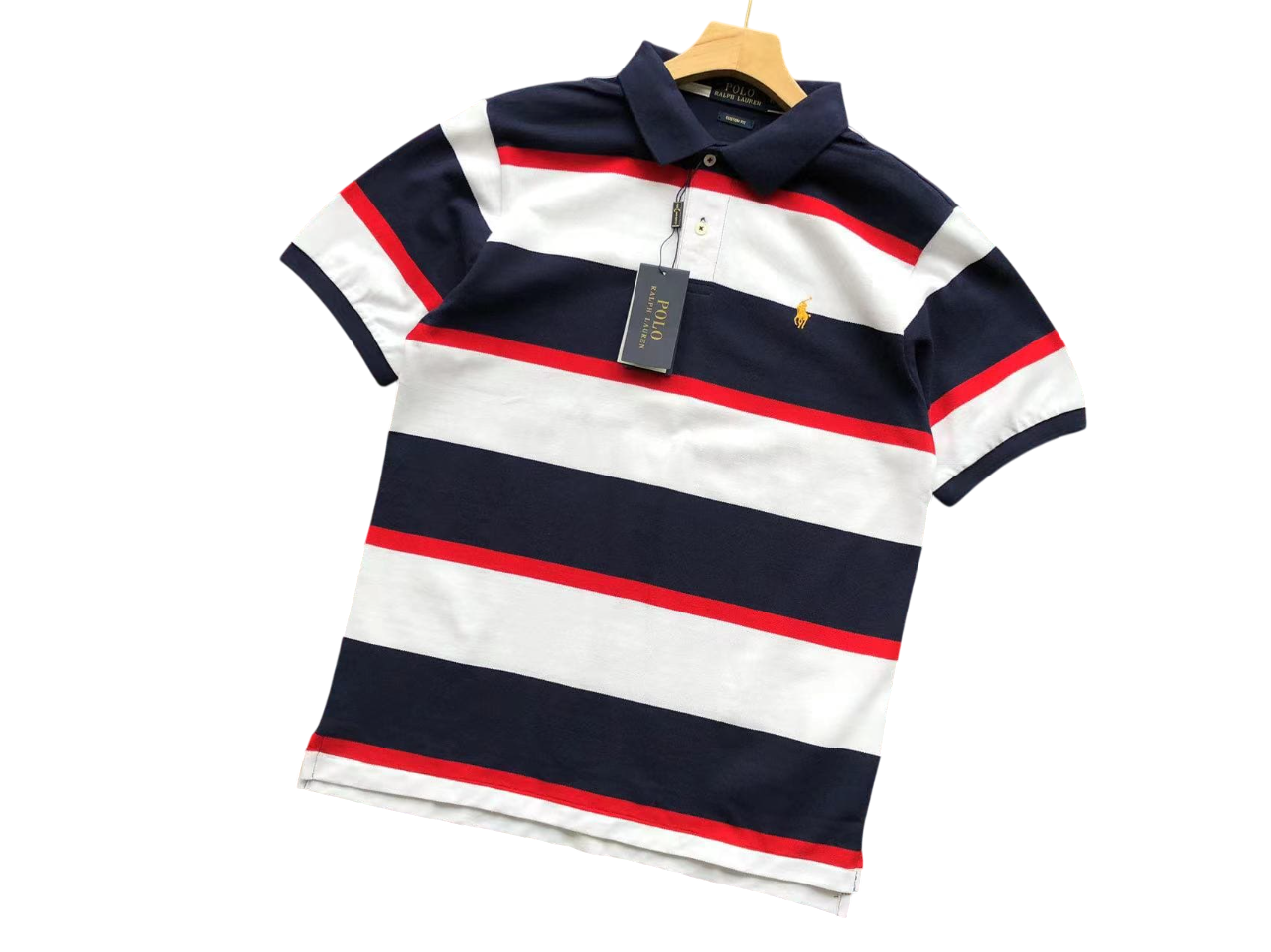 Ralph Lauren Multi Stripes Polo - (NAVY/WHITE/RED)