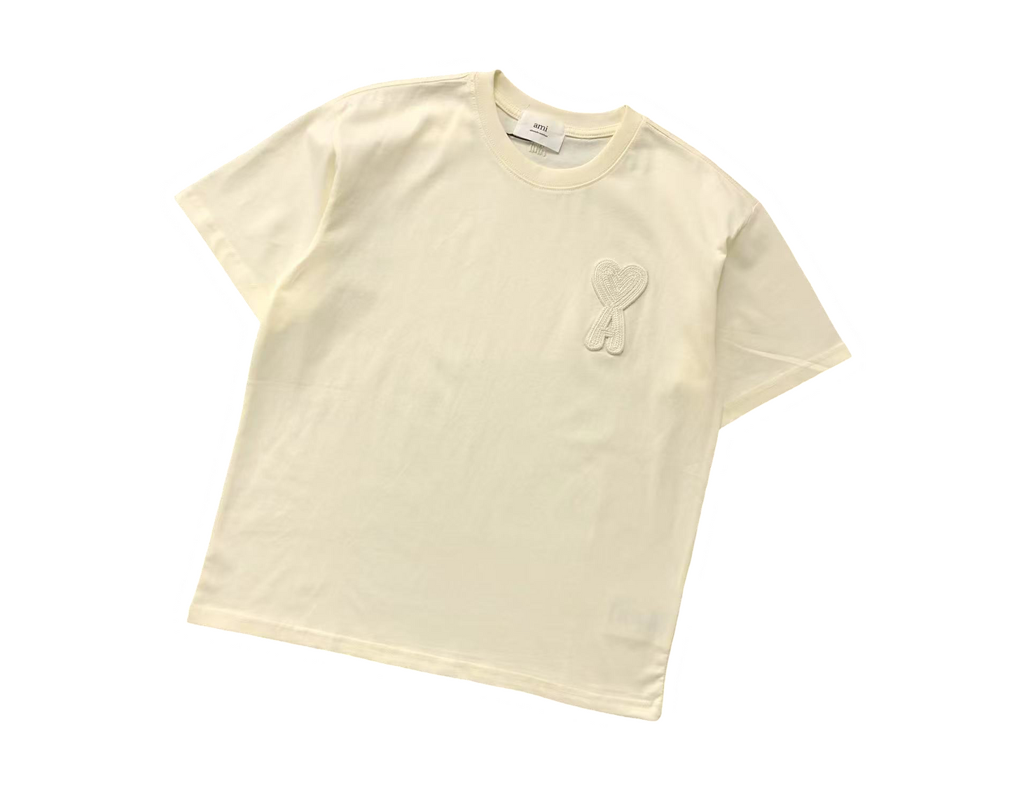AMI Paris Maxi Heart Tee - (LIGHT YELLOW)