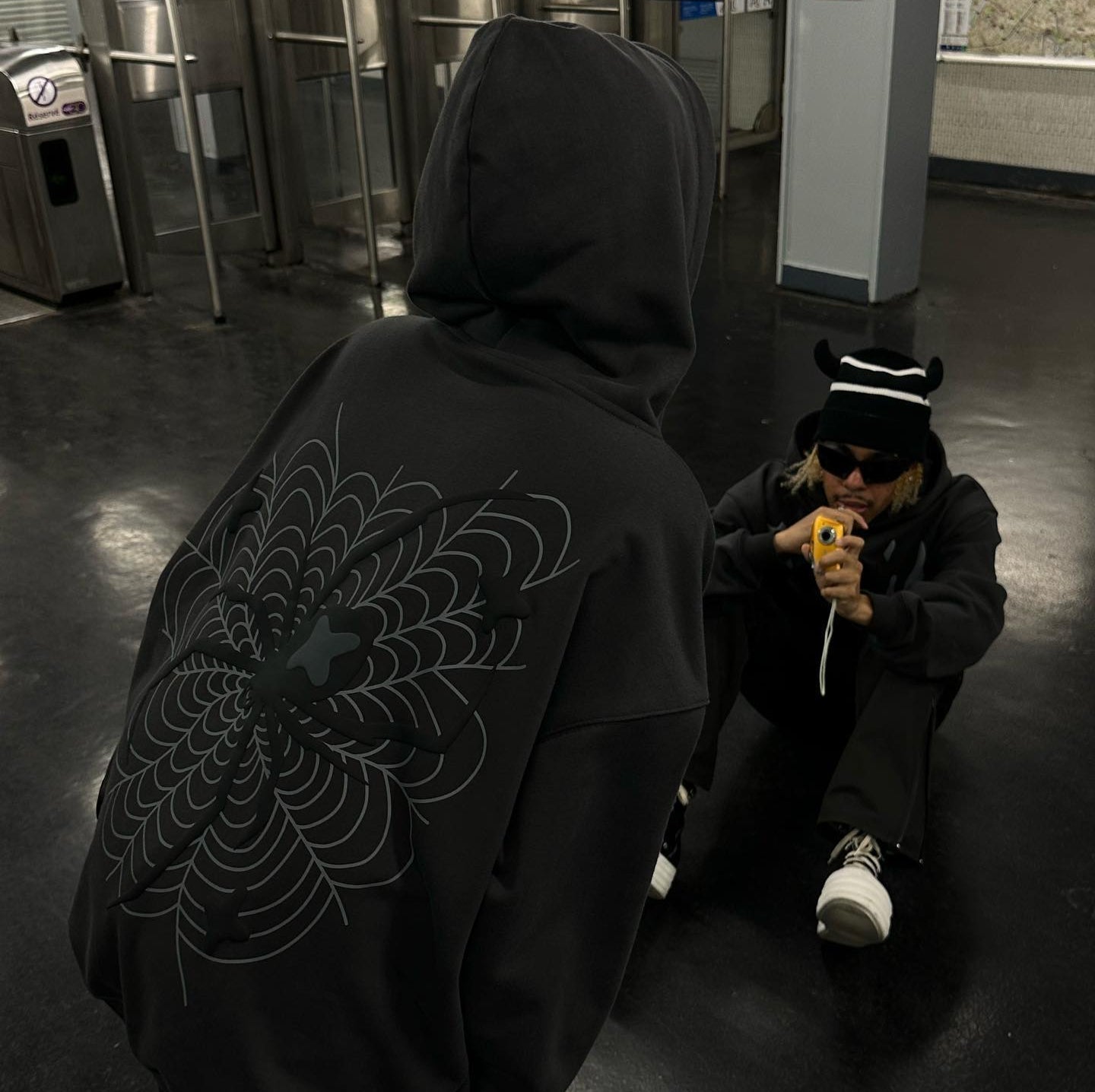 Broken Planet Spider Zip Hoodie - (BLACK)