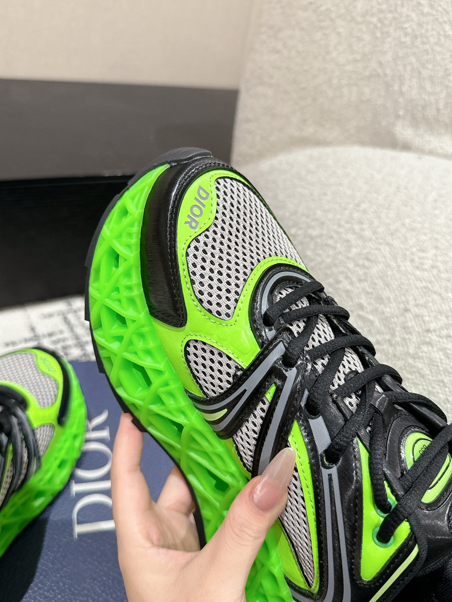 Dior B35 Neon Green Black