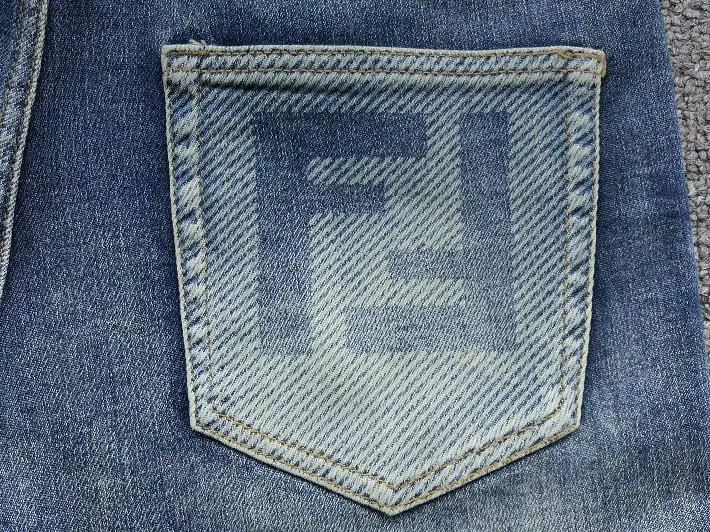 Fendi Square Denim Jeans - (BLUE)
