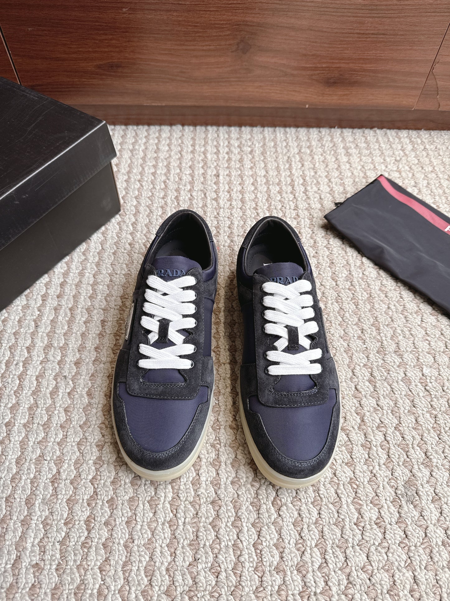 Prada Downtown Leather Suede Navy