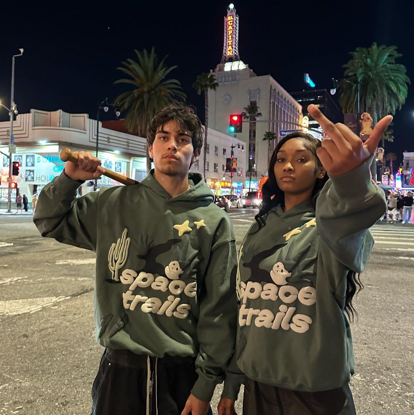 Broken Planet Space Trails Hoodie - (GREEN)