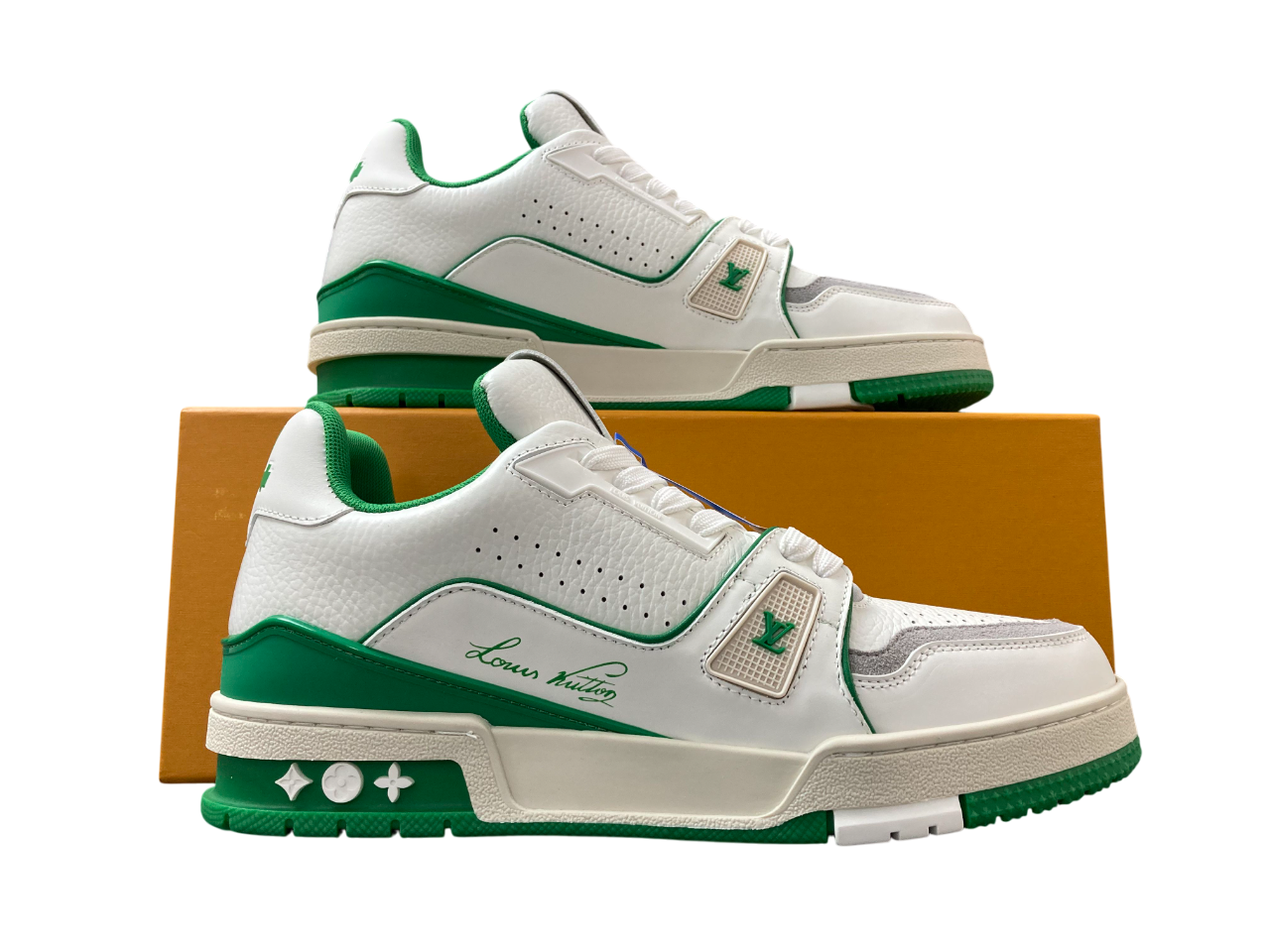 LV Trainer Signature Monogram - (WHITE/GREEN)