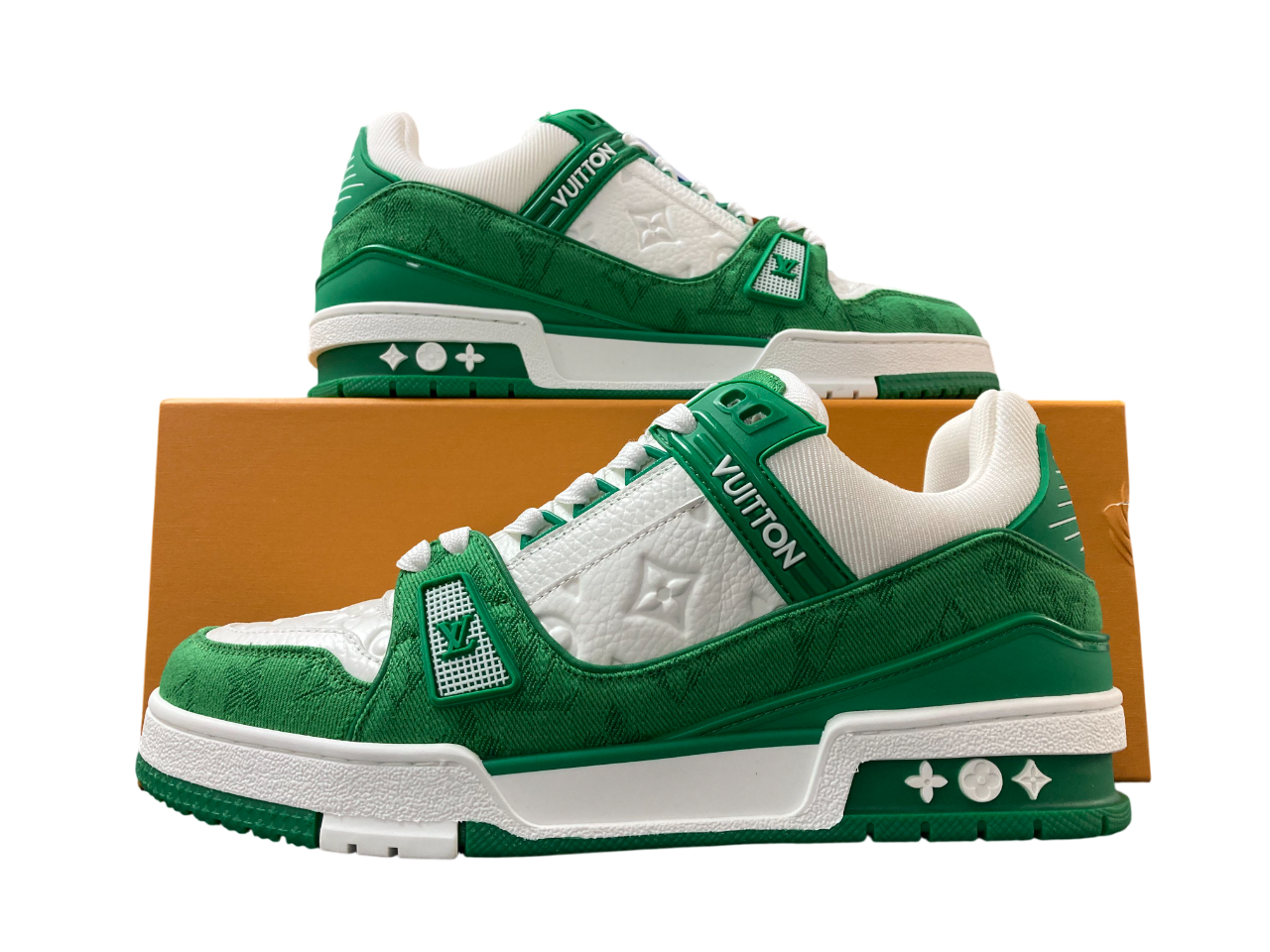 LV Trainer Denim Monogram - (WHITE/GREEN)