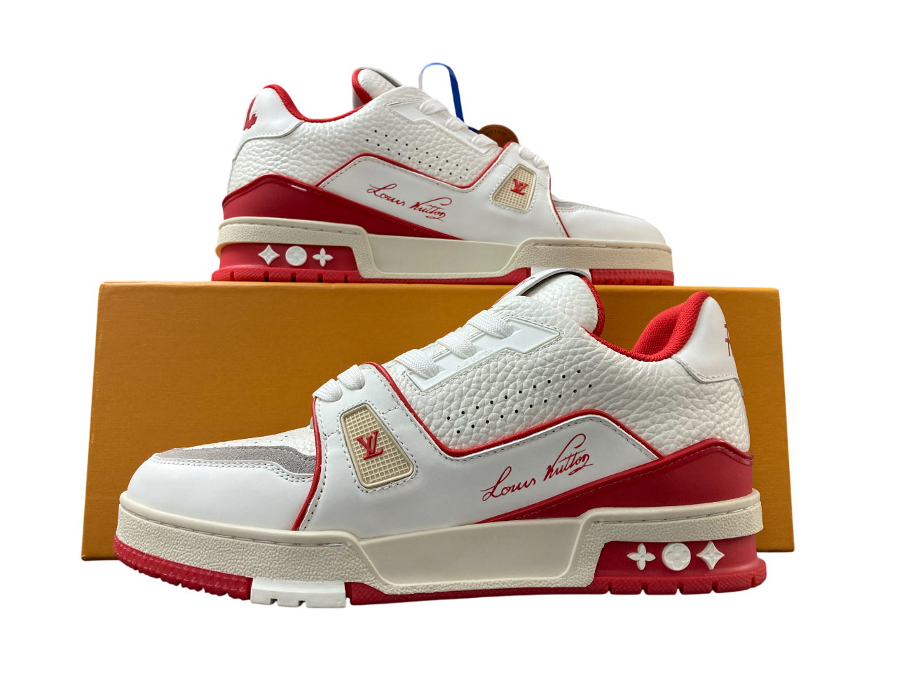 LV Trainer Signature Monogram - (WHITE/RED)