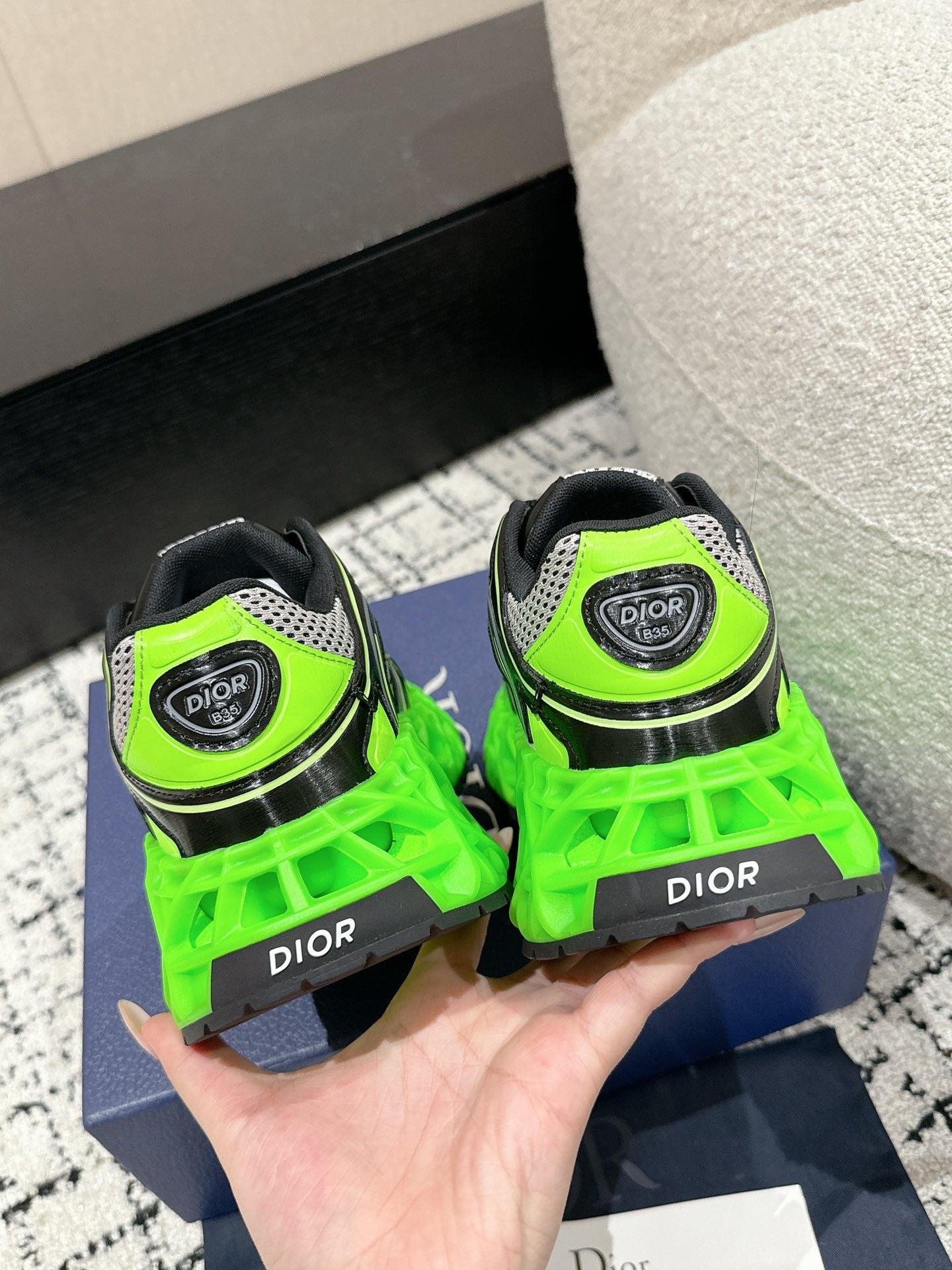 Dior B35 Neon Green Black
