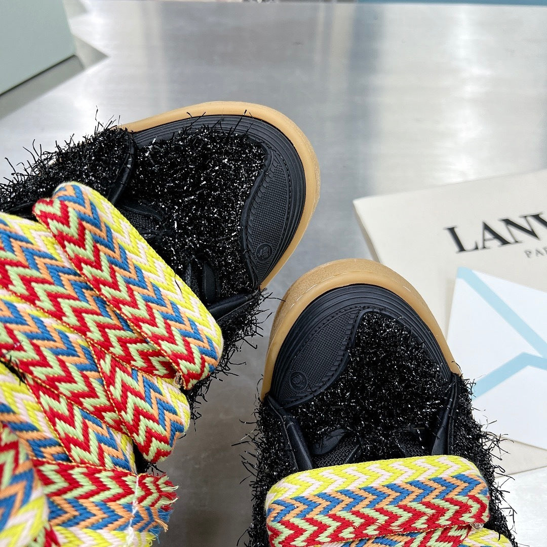 Lanvin Curb Shaggy Tweed - (BLACK)