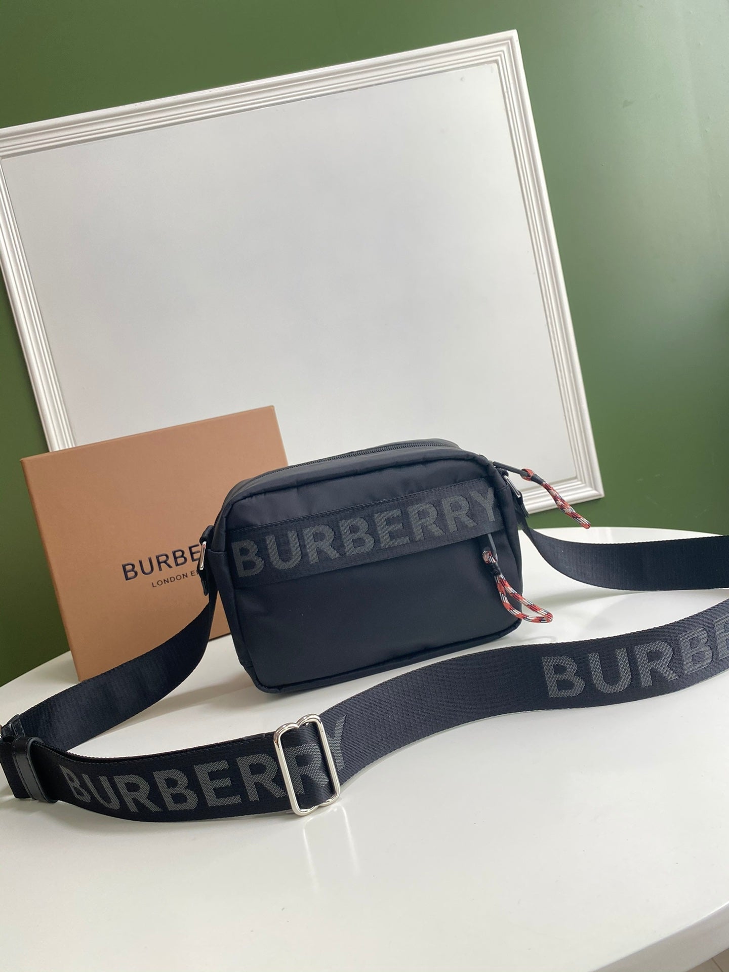 Burberry Paddy Nylon Hang Bag Black