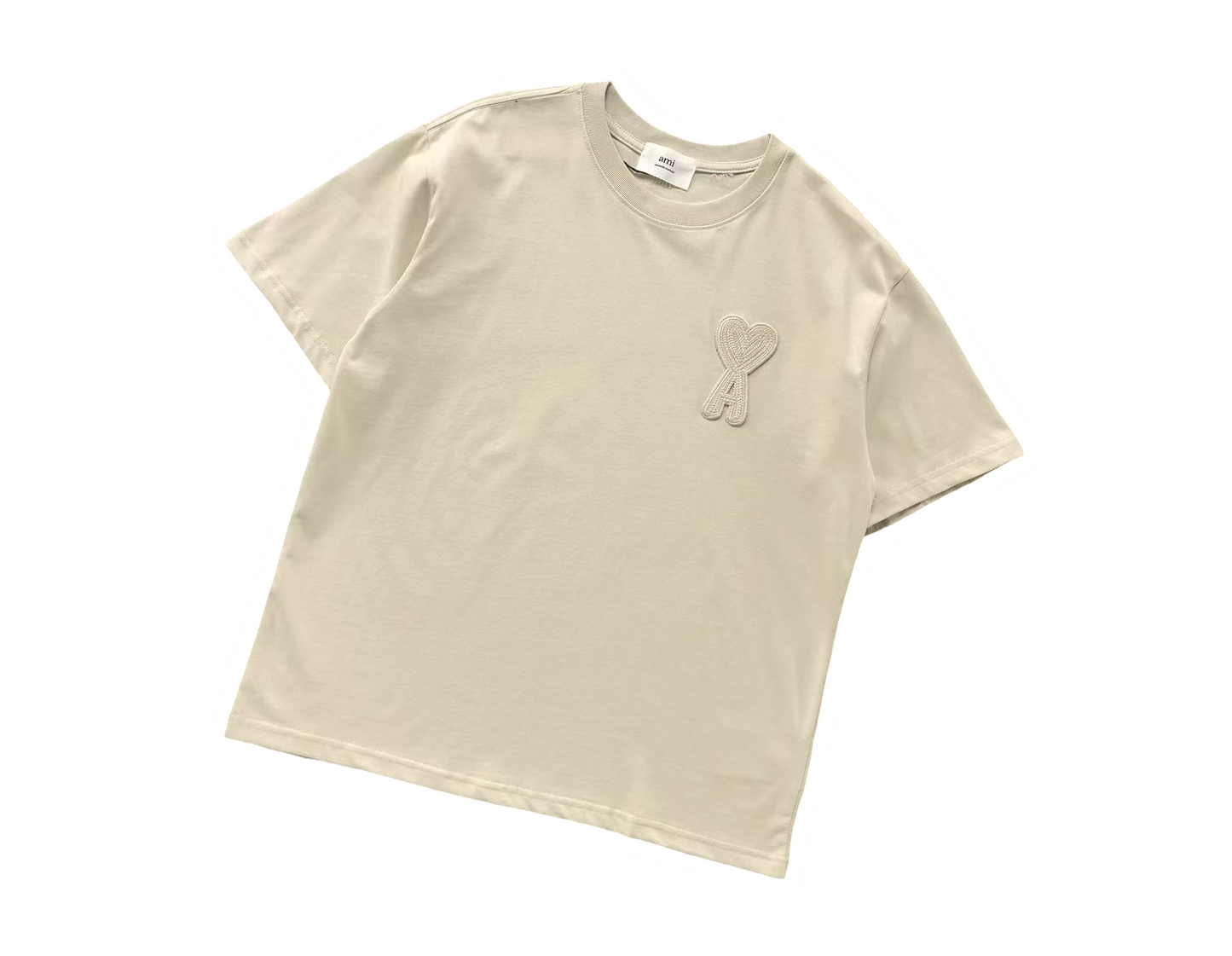 AMI Paris Maxi Heart Tee - (LIGHT PEACH)