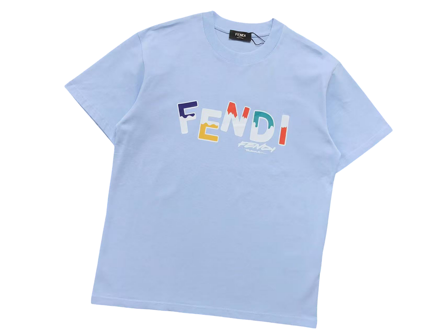 Fendi Multi Color Tee - (MISTY BLUE)