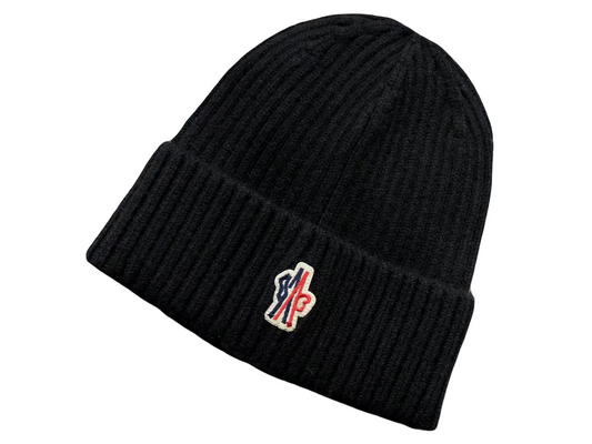 Moncler Triangle Beanie - (BLACK)