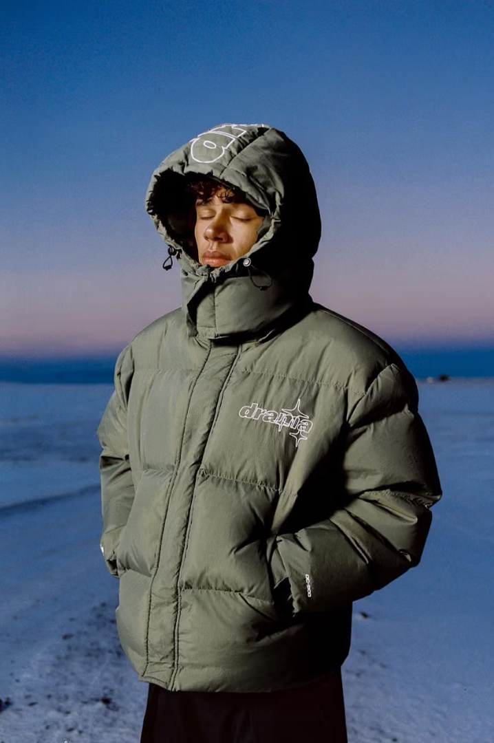 Drama Call Detachable Puffer - (OLIVE)