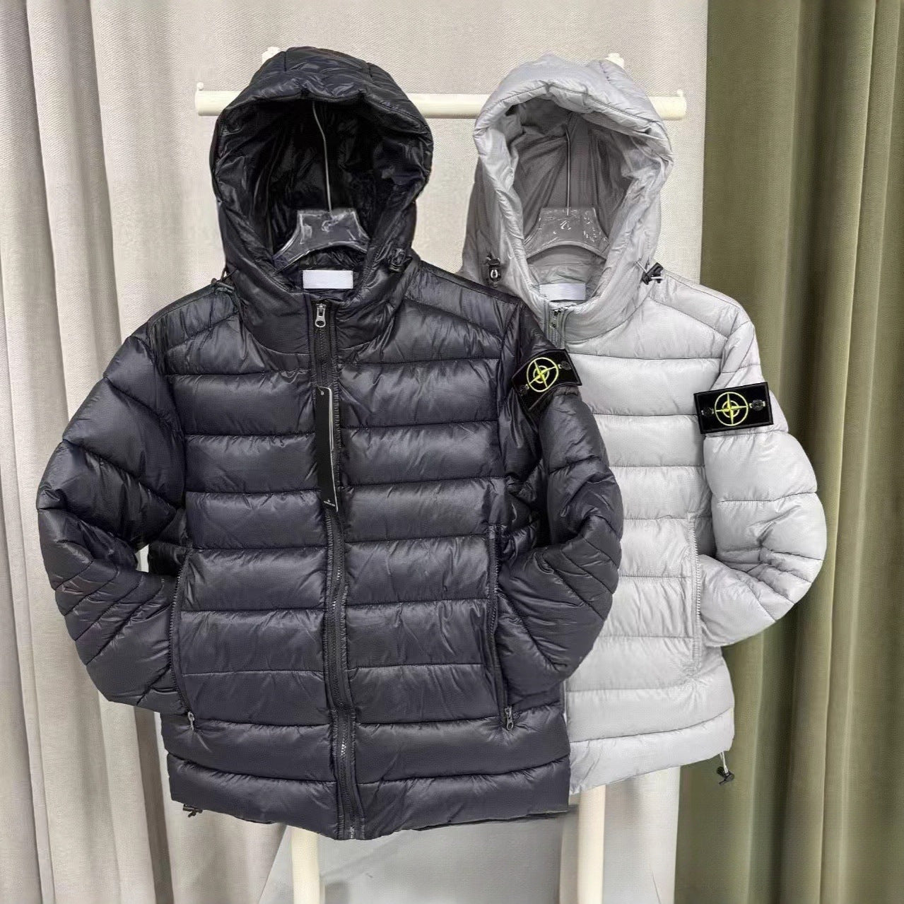 Stone Island Compass Down Jacket - (GREY)