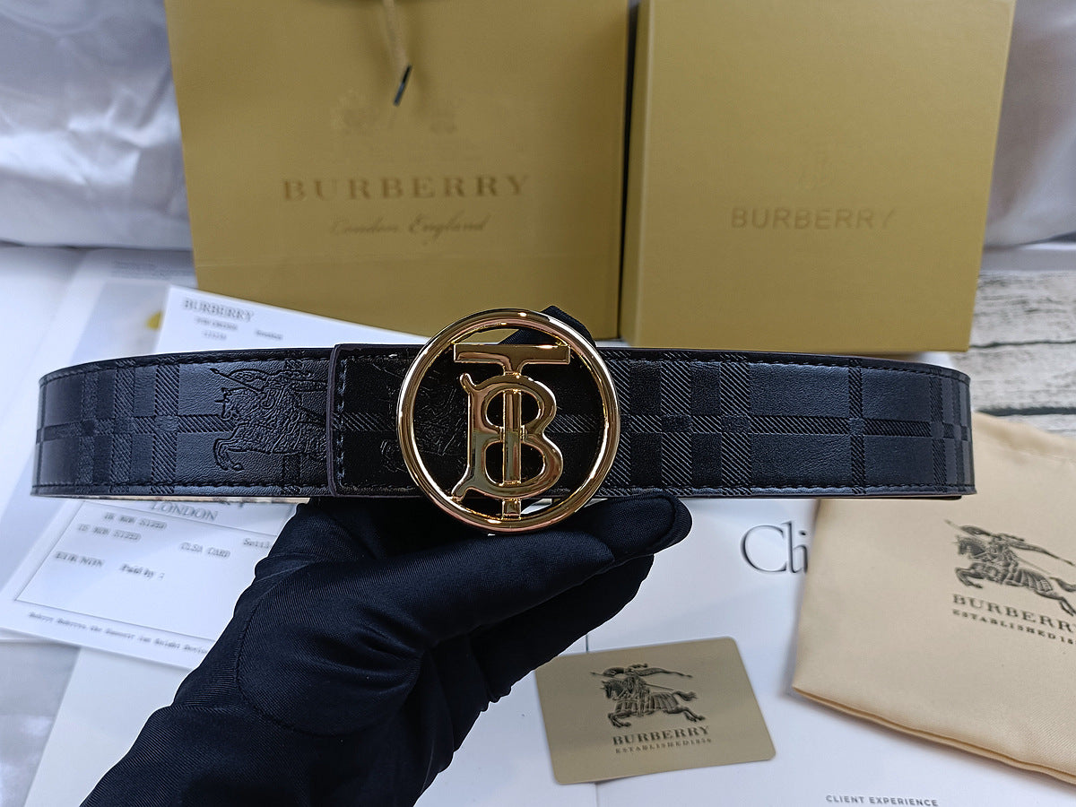 Burberry Circle Belt - (BLACK/BRONZE)